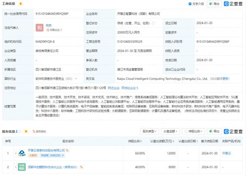 開普云智算科技公司成立，布局信息系統集成新賽道